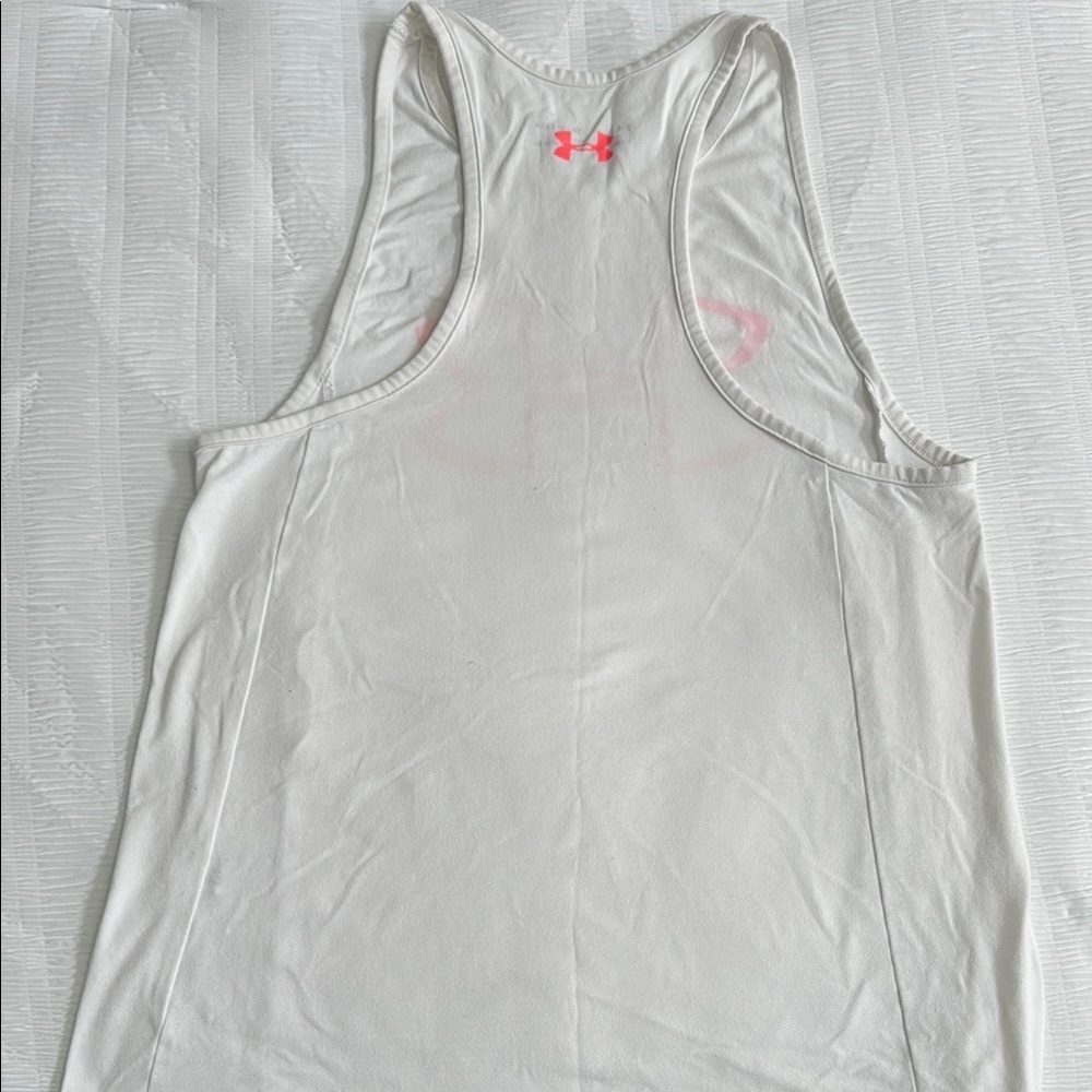 Under Armour Gray Sleeveless Tank Top with Large Logo - Picture 3 of 4